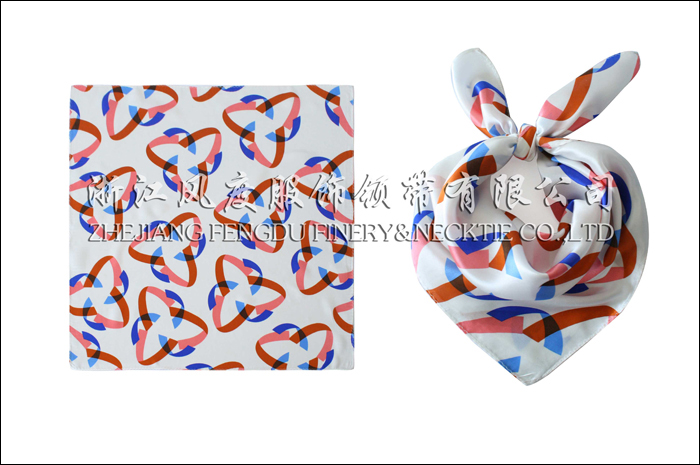 上海有線 真絲小方巾 規格：53x53cm