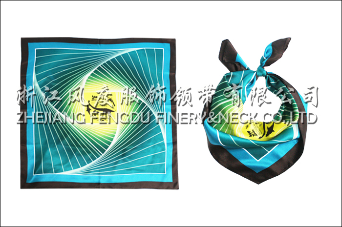 上海自然博物館 真絲中方巾 規格：65*65