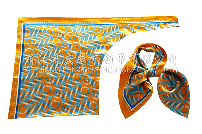 真絲雙層刀型絲巾