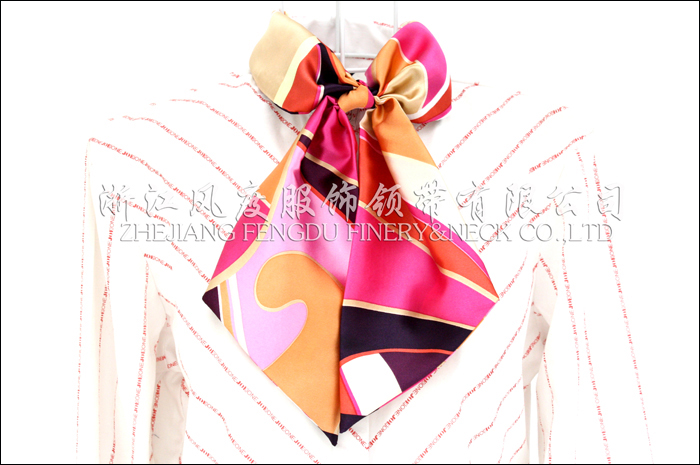 仿絲雙層打結絲巾