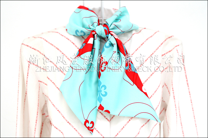 仿絲雙層打結絲巾