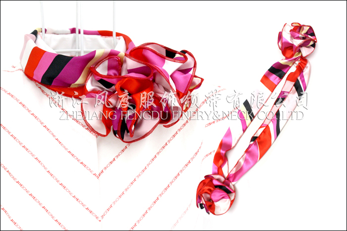 仿絲雙花球絲巾